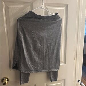 Women's Gray High-Low Knit Skirt